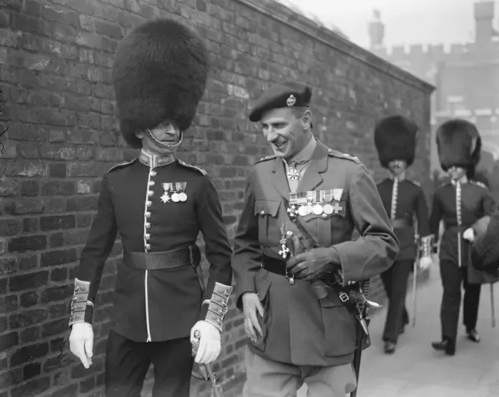 Framed Print : Levee at St Jamess Palace. Lt Col C D V Cary Barnard leaving in company with a Guards Officer Framed Print : Levee at St Jamess Palace. Lt Col C D V Cary Barnard leaving in company with a Guards Officer