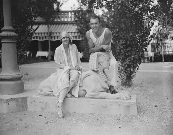 Framed Print : On the Lido Lord and Lady Northesk ( Now Mrs Vivian Cornelius ) Framed Print : On the Lido Lord and Lady Northesk ( Now Mrs Vivian Cornelius )