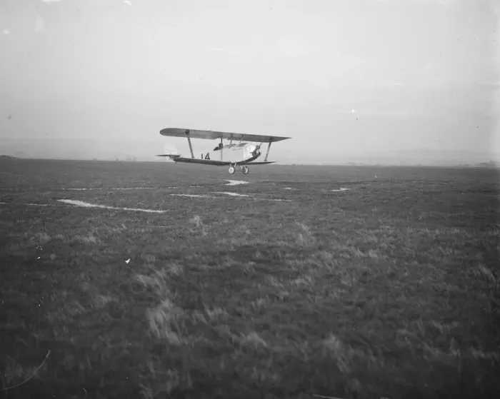 Framed Print : Light aeroplane trials at Lympne Cygnet 11 Biplane taking off in the high speed Framed Print : Light aeroplane trials at Lympne Cygnet 11 Biplane taking off in the high speed