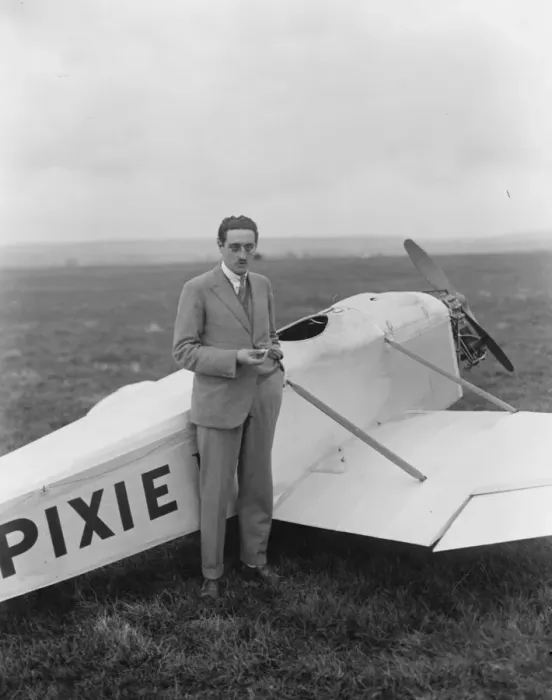 Framed Print : The light aeroplane trials at Lympne. Mr F Courtney, the heaviest competing pilot Framed Print : The light aeroplane trials at Lympne. Mr F Courtney, the heaviest competing pilot