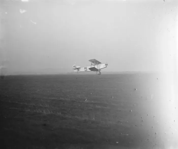 Framed Print : Light aeroplane trials at Lympne A Westland Wood Pigeon biplane in the High Framed Print : Light aeroplane trials at Lympne A Westland Wood Pigeon biplane in the High