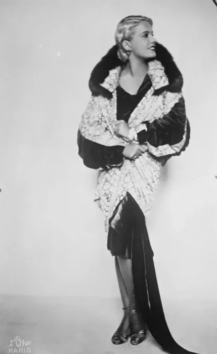 Framed Print : Lili Damita, wearing the magnificent silver brocade coat presented by Jenny. 24 Framed Print : Lili Damita, wearing the magnificent silver brocade coat presented by Jenny. 24