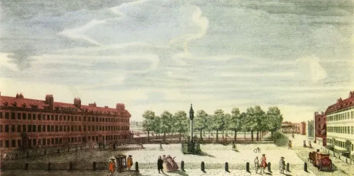 Framed Print : Lincolns Inn of which Bentham became a member in 1817 - coloured engraving by J