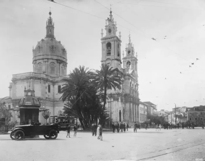 Framed Print : Lisbon, The Basilica da Estrella. 8 April 1927 Framed Print : Lisbon, The Basilica da Estrella. 8 April 1927