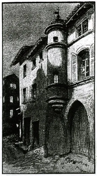 Framed Print : Lithograph depicting a house in Saint Remy wrongly believed to have been the birth-place Framed Print : Lithograph depicting a house in Saint Remy wrongly believed to have been the birth-place