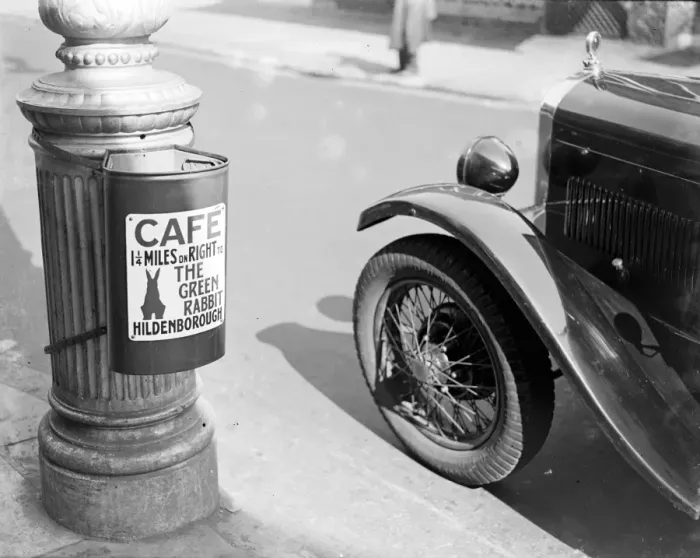 Framed Print : Litter bin in Tonbridge, Kent. 1933 Framed Print : Litter bin in Tonbridge, Kent. 1933
