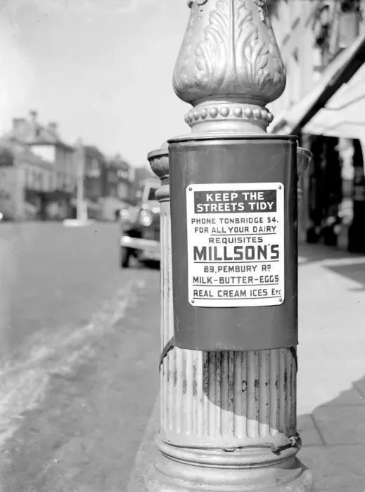 Framed Print : Litter Bin, Tonbridge, Kent. 1933