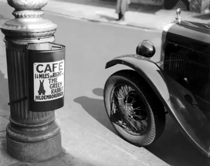 Framed Print : Litter Bin in Tonbridge, Kent. 1933 Framed Print : Litter Bin in Tonbridge, Kent. 1933