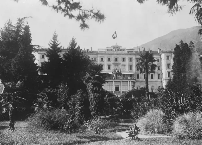Framed Print : Locarno in the Swiss canton of Ticino. The Grand Hotel 1925 Framed Print : Locarno in the Swiss canton of Ticino. The Grand Hotel 1925