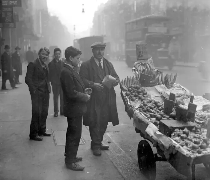Framed Print : London Characters and types. The fruit hawker. 13 March 1929 Framed Print : London Characters and types. The fruit hawker. 13 March 1929