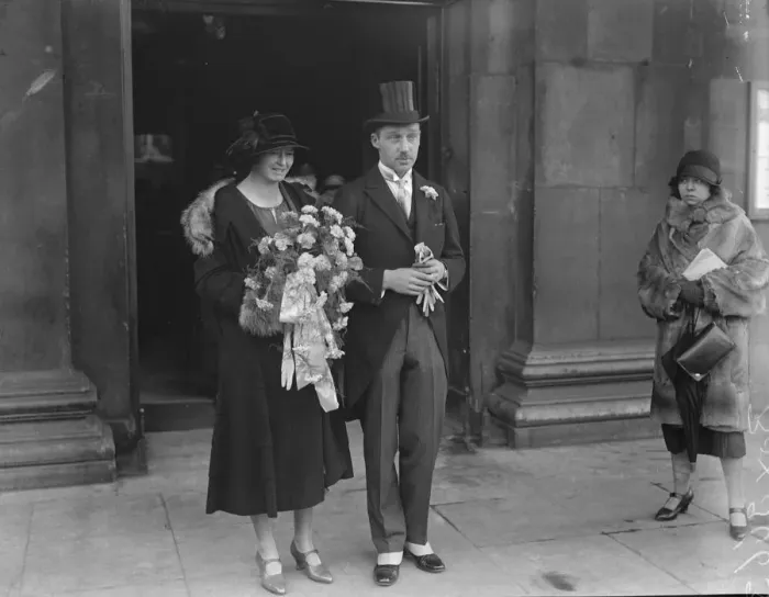 Framed Print : London journalists wedding Mr A P McDougall was married to Miss V Foster at St Framed Print : London journalists wedding Mr A P McDougall was married to Miss V Foster at St