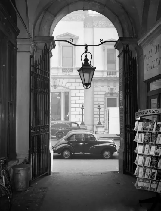Framed Print : London; The Royal Opera Arcade, Pall Mall, London. The North End of the Arcade