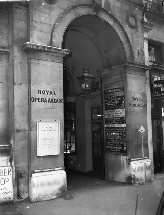 Framed Print : London; The Royal Opera Arcade, Pall Mall, London. An outside picture of Framed Print : London; The Royal Opera Arcade, Pall Mall, London. An outside picture of