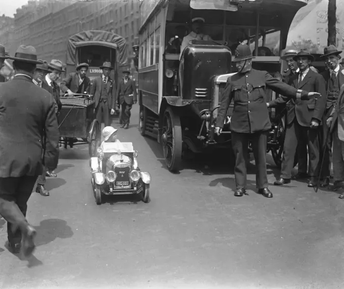 Framed Print : Londons Little Wonder Car A miniture motorcar which is eletrically driven. Complete Framed Print : Londons Little Wonder Car A miniture motorcar which is eletrically driven. Complete