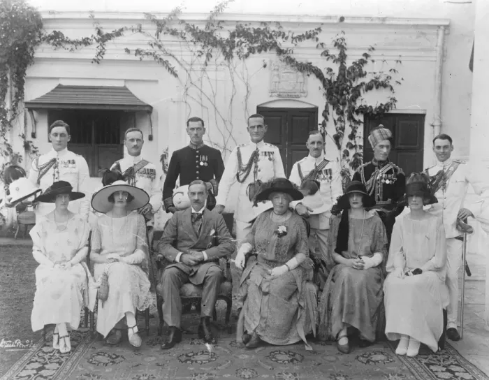 Framed Print : The Lord and Lady Goschen and family with staff. 10 May 1924 Framed Print : The Lord and Lady Goschen and family with staff. 10 May 1924