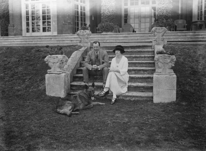 Framed Print : Lord and Lady Terrington at their home Binfield, Marlow 30 October 1921 Framed Print : Lord and Lady Terrington at their home Binfield, Marlow 30 October 1921