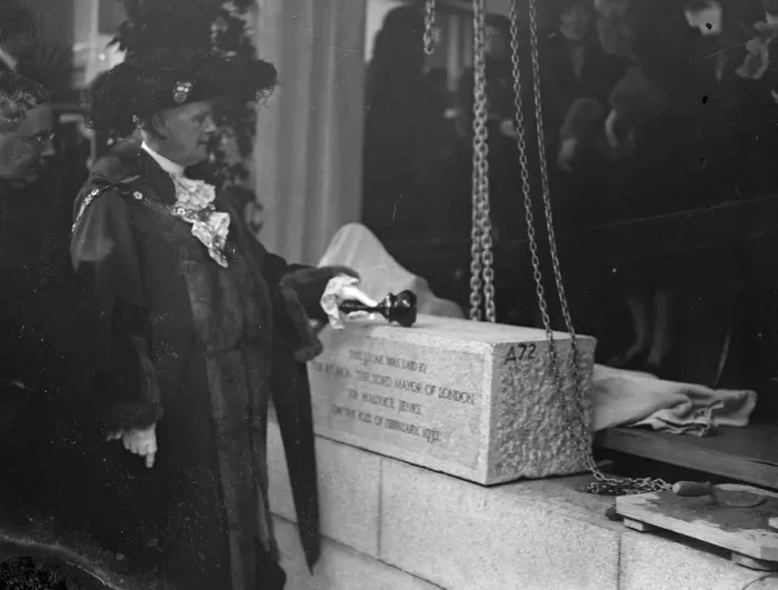 Framed Print : Lord Mayor lays foundation stone of Britains greatest telephone building in London Framed Print : Lord Mayor lays foundation stone of Britains greatest telephone building in London