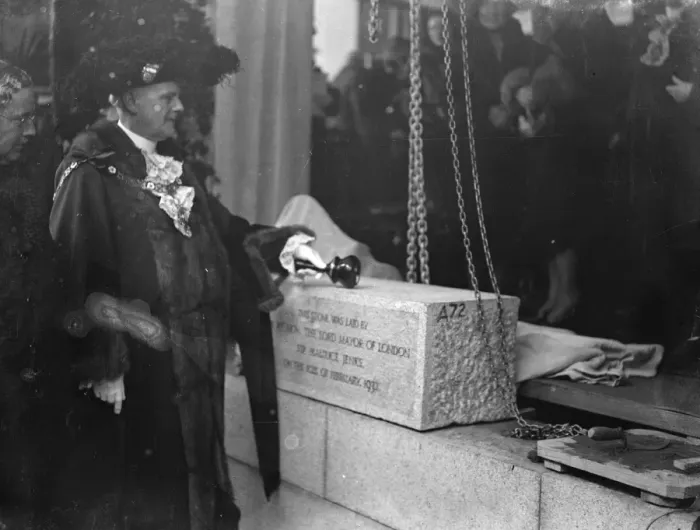 Framed Print : Lord Mayor lays foundation stone of Britains greatest telephone building in London