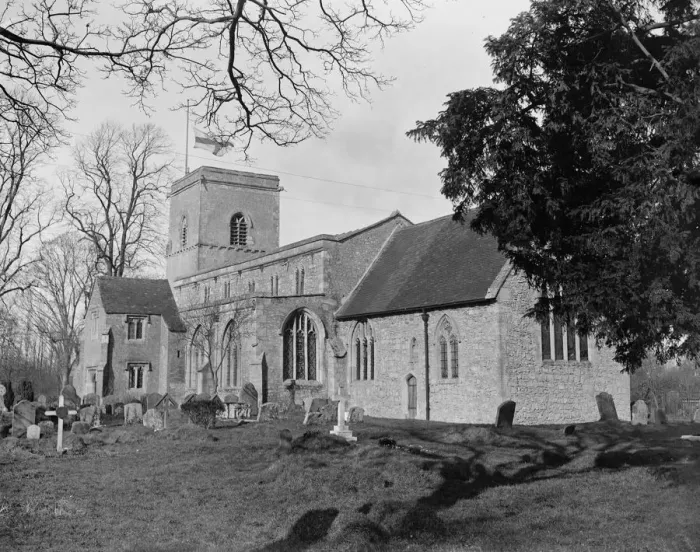 Framed Print : Where Lord Oxford will be buried. All Saints Church, Sutton Courtenay. 17 February Framed Print : Where Lord Oxford will be buried. All Saints Church, Sutton Courtenay. 17 February
