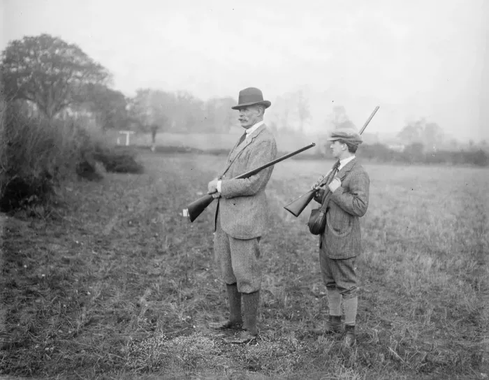 Framed Print : Lord Ullswaters shooting party at Campsea Ashe, Wickham Market, Suffolk. Mr George Keppel