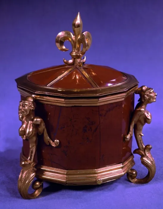 Framed Print : Louis XIV inkstand in red jasper and gilt. The Sun King by Nancy Mitford, page 153 Framed Print : Louis XIV inkstand in red jasper and gilt. The Sun King by Nancy Mitford, page 153