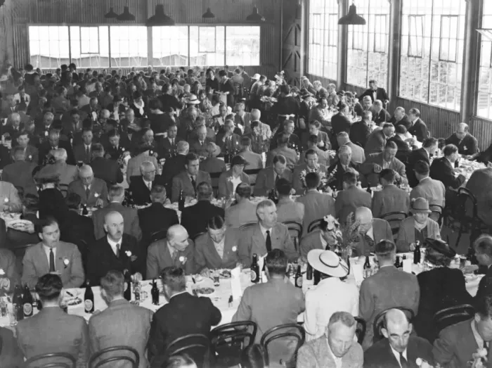 Framed Print : The luncheon at the East Malling Research Station in Kent. 2 June 1937 Framed Print : The luncheon at the East Malling Research Station in Kent. 2 June 1937