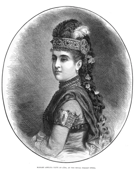 Framed Print : Madame Adelina Patti as Aida, at the Royal Italian Opera 1879 Framed Print : Madame Adelina Patti as Aida, at the Royal Italian Opera 1879
