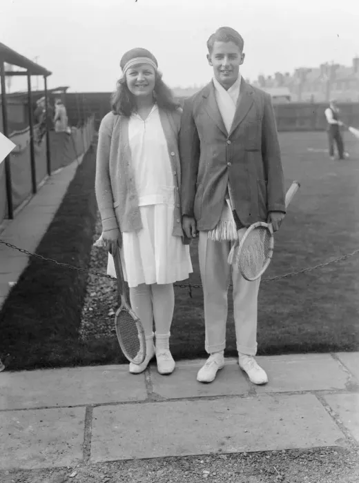 Framed Print : Magdalen Park lawn tennis tournament at Wandsworth. Miss Betty Nuttall and H W Austin