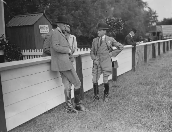 Framed Print : Maidenhead Horse Show Mr H M Nell ( left ) one of the judges 10 August 1929 Framed Print : Maidenhead Horse Show Mr H M Nell ( left ) one of the judges 10 August 1929