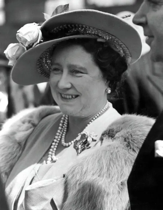Framed Print : Her Majesty, Queen Elizabeth, The Queen Mother wearing a spring hat with peak. Festival of Britain Framed Print : Her Majesty, Queen Elizabeth, The Queen Mother wearing a spring hat with peak. Festival of Britain