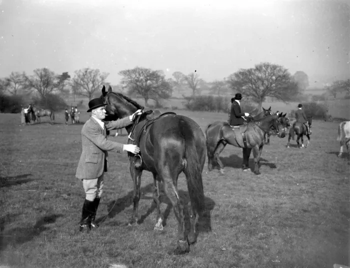 Framed Print : Major (R. A. ) at a hunt. 1934