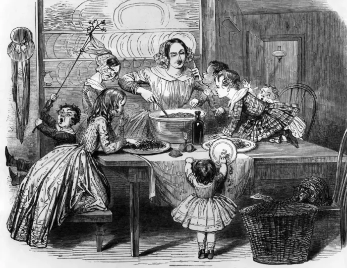 Framed Print : Making the Christmas pudding 1848 Framed Print : Making the Christmas pudding 1848