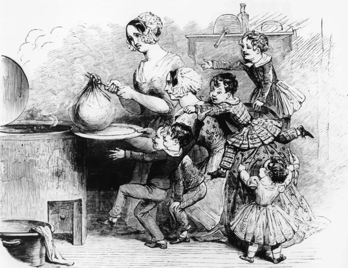 Framed Print : Making the Christmas pudding 1848 Framed Print : Making the Christmas pudding 1848