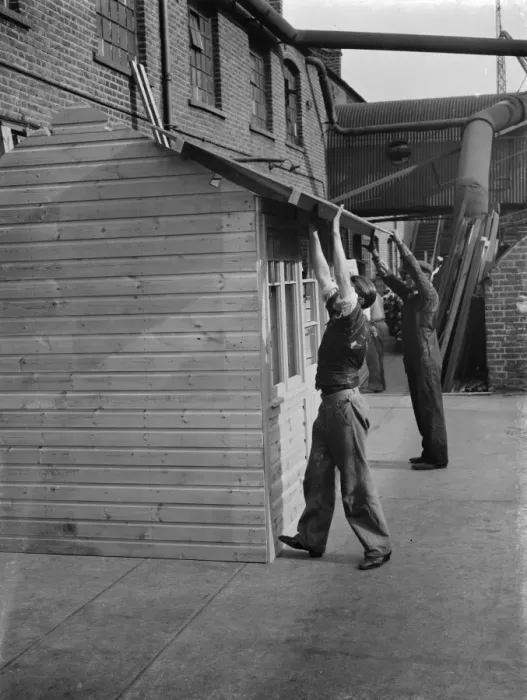 Framed Print : Making a shed at the at the G Ellis joinery works in Hackney. 7 April 1938 Framed Print : Making a shed at the at the G Ellis joinery works in Hackney. 7 April 1938