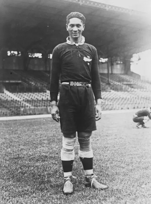 Framed Print : The Maoris in Paris. The Parson of the team, Rev P Mortene, a very good player Framed Print : The Maoris in Paris. The Parson of the team, Rev P Mortene, a very good player