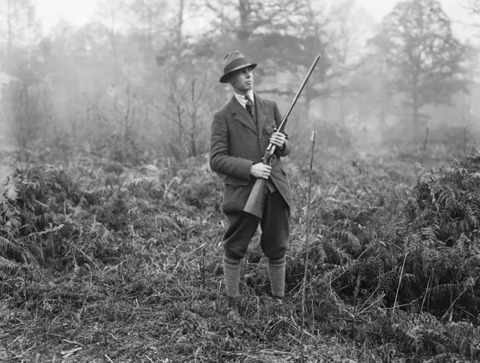 Framed Print : Marquess of Ailesburys shooting party at Savernake Forest, Marlborough, Wiltshire Framed Print : Marquess of Ailesburys shooting party at Savernake Forest, Marlborough, Wiltshire