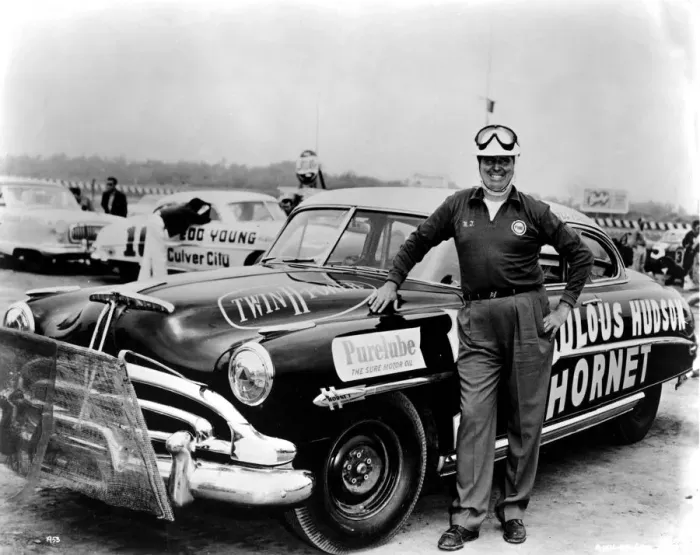 Framed Print : Marshall Teague 1953 Hudson Hornet Formula1 Driver Framed Print : Marshall Teague 1953 Hudson Hornet Formula1 Driver