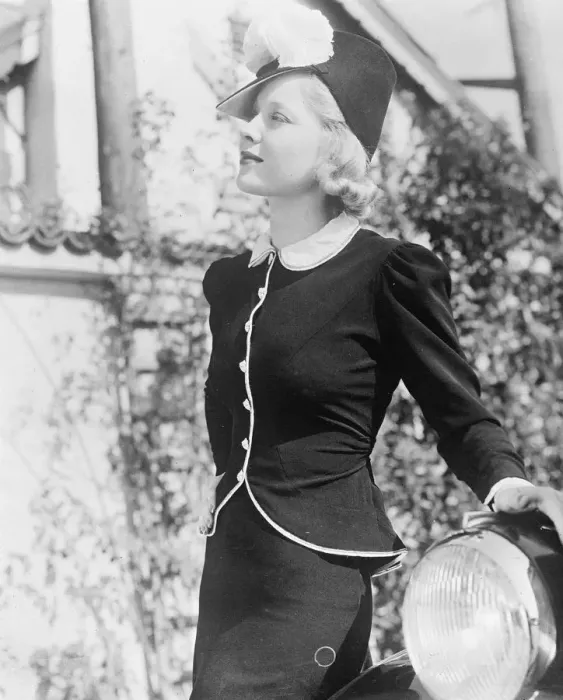 Framed Print : Mary Carlisle, the Hollywood film actress, wearing a new two-piece model of crepe Framed Print : Mary Carlisle, the Hollywood film actress, wearing a new two-piece model of crepe