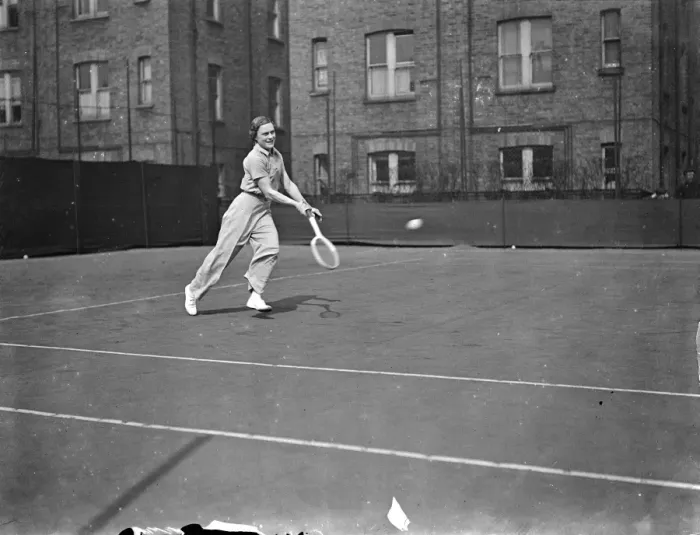 Framed Print : Mary Heeley plays in trousers. Defeats Miss Pope in Paddington Tournament. Miss Mary Heeley Framed Print : Mary Heeley plays in trousers. Defeats Miss Pope in Paddington Tournament. Miss Mary Heeley