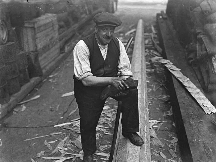 Framed Print : Mast Master !. Hews 65 feet wooden masts from rough timber at London yards. Mr Alf Webb Framed Print : Mast Master !. Hews 65 feet wooden masts from rough timber at London yards. Mr Alf Webb