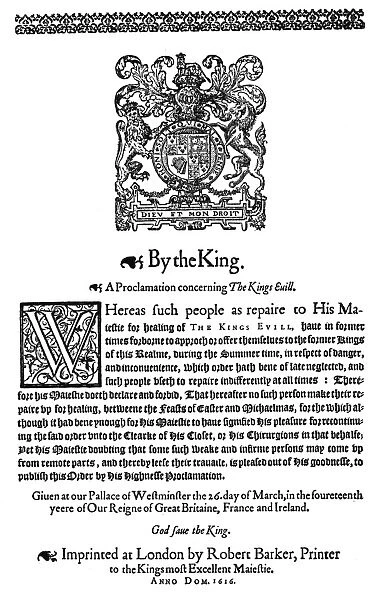 MEDICAL A proclamation, of 1618, published at the command of King James I, instructing