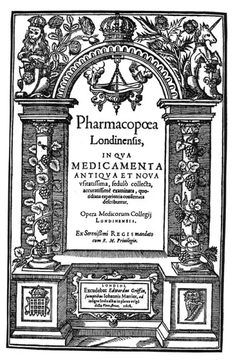 Framed Print : MEDICINE Titlepage of the influential Pharmacopoea Londinensis, 1618, printed by John Marriot Framed Print : MEDICINE Titlepage of the influential Pharmacopoea Londinensis, 1618, printed by John Marriot