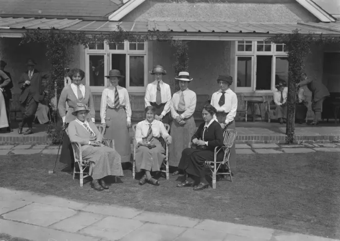 Framed Print : Men V Women Golf match at West Hill Golf Club, Standing Mrs Catley, Miss Helme Framed Print : Men V Women Golf match at West Hill Golf Club, Standing Mrs Catley, Miss Helme