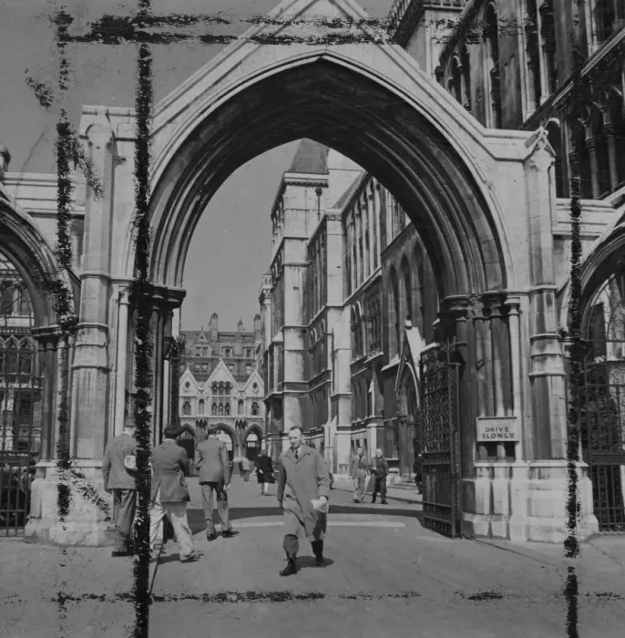 Framed Print : Men walking around London Framed Print : Men walking around London