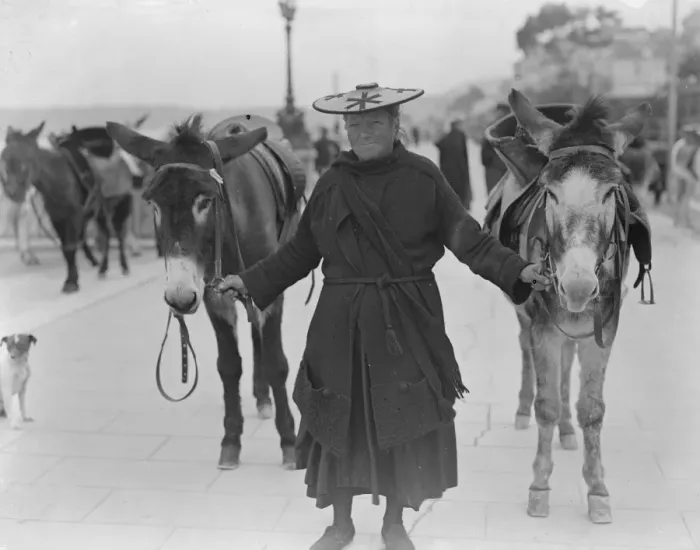 Framed Print : Menton The donkey woman March 1925