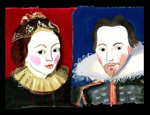 Michaela Gall - tudor portrait plates Anne Hathaway and William Shakespeare