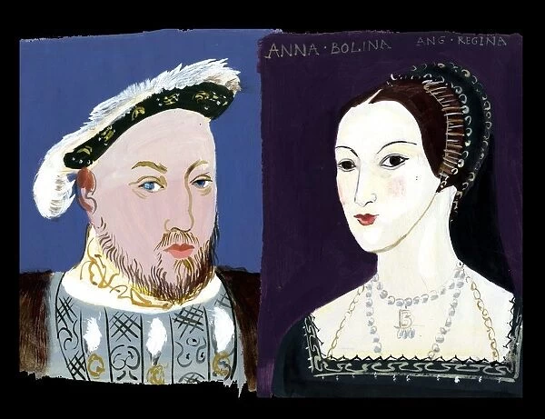 Michaela Gall - tudor portrait plates King Hewnry VIII and Queen Anne Boleyn