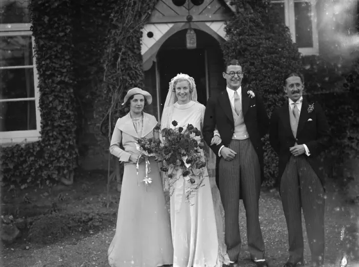 Framed Print : The Miles and Crabb wedding at Orpington, Kent. The bride and groom with the bridesmaid Framed Print : The Miles and Crabb wedding at Orpington, Kent. The bride and groom with the bridesmaid