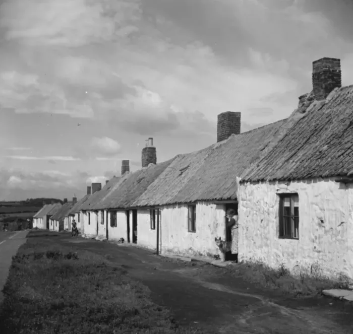Framed Print : Miners cottages in Northumberland. 1938