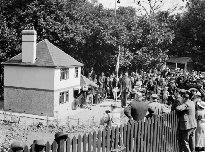 Framed Print : Miniature house, Crayford, School. 1937